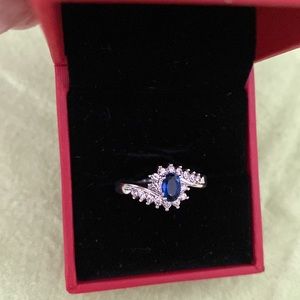 Genuine cristal, pure silver plated , ring